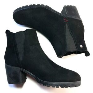 Jabasic Chunky Chelsea Block Heel Bootie Ankle Boot Womens 9 Black Y2k